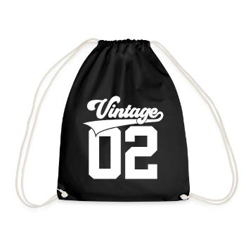 24TH BIRTHDAY VINTAGE 2002 - Drawstring Bag - black - Front