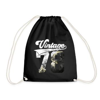 48TH BIRTHDAY VINTAGE 1978 - Drawstring Bag - black - Front