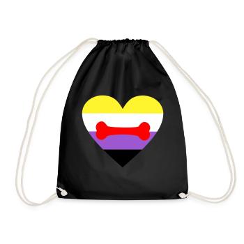 Nonbinary Puppy Play LGBTQ Pride - Turnbeutel - Schwarz - Vorne