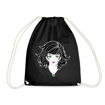 Fille d’anime gothique - Sac de sport léger - noir - Devant