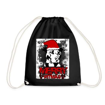 Noël Pitbull Chien Chien cadeau Amour - Sac de sport léger - noir - Devant