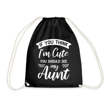 Si vous pensez que je suis mignon, vous devriez voir ma tante - Sac de sport léger - noir - Devant