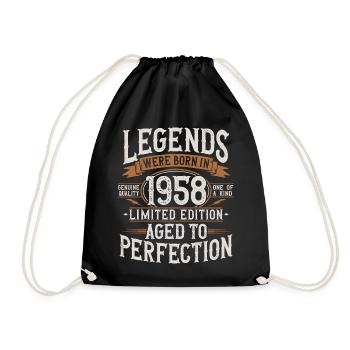 Né en 1958 Legends Anniversaire Vintage - Sac de sport léger - noir - Devant
