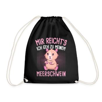 Witziges Meerschweinchen Spruch Motiv Mädchen - Turnbeutel - Schwarz - Vorne
