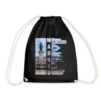 Madrid Spain City Skyline Home Love - Drawstring Bag - black - Front