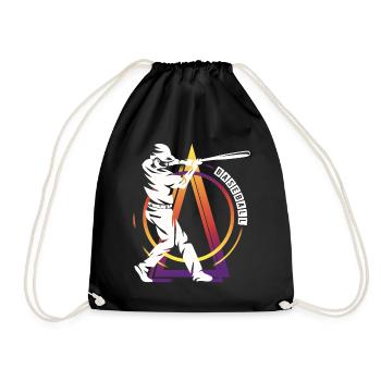 Baseball Baseball Player USA Sport Home Run - Drawstring Bag - black - Front