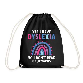 Dyslexia Therapy for Dyslexia Month - Drawstring Bag - black - Front