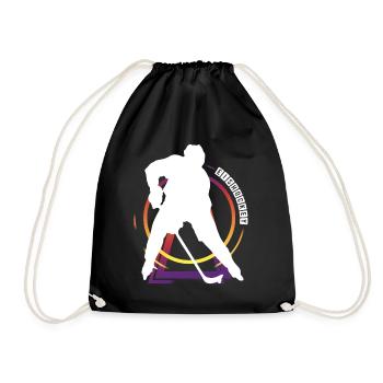 Eishockey Eishockeyspieler Spieler Vintage Retro - Turnbeutel - Schwarz - Vorne