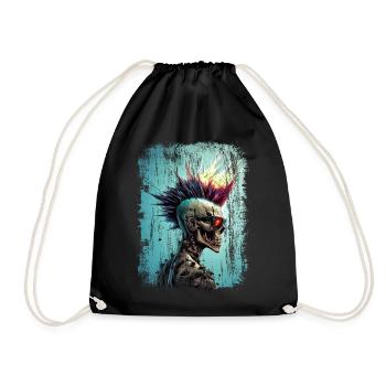 Punk Zombie Skull - Sac de sport léger - noir - Devant