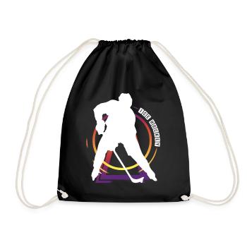 Eishockey Eishockeyspieler Spieler Vintage Retro - Turnbeutel - Schwarz - Vorne