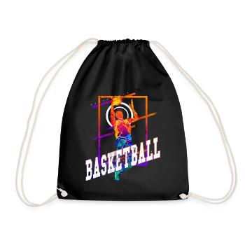 Basketball Basketballspieler Spieler Vintage Bunt - Turnbeutel - Schwarz - Vorne