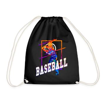 Joueur de baseball Vintage Coloré - Sac de sport léger - noir - Devant