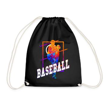 Joueur de baseball Vintage Coloré - Sac de sport léger - noir - Devant