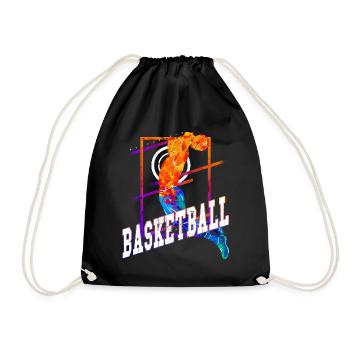 Basketball Basketballspieler Spieler Vintage Bunt - Turnbeutel - Schwarz - Vorne