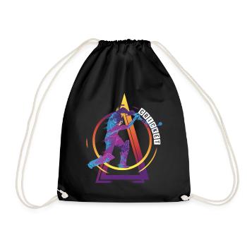 Cricket Cricketer Batsman Sport Vintage - Drawstring Bag - black - Front
