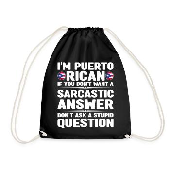 Puerto Rico Flagge | Puerto Ricaner Geschenkideen - Turnbeutel - Schwarz - Vorne