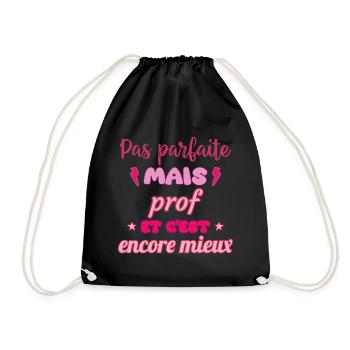 Pas parfaite mais prof,cadeau professeur - Sac de sport léger - noir - Devant