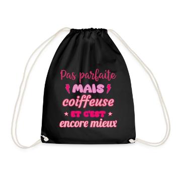 paPas parfaite mais coiffeuse,cadeau coiffeuse - Sac de sport léger - noir - Devant