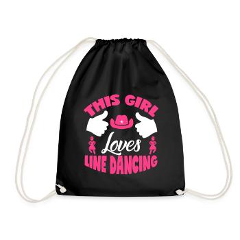 This Girl Loves Line Dancing Gift - Drawstring Bag - black - Front