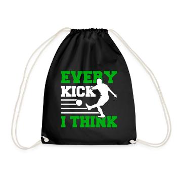 Every Kick I think - Footgolf Soccergolf Football - Drawstring Bag - black - Front