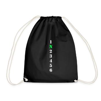 Gear shift - Motorcycle / Gears / Car / Switching - Drawstring Bag - black - Front