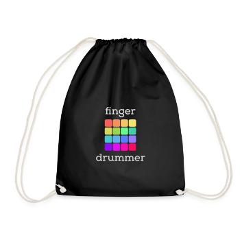 Beatmaker Drum Machine Geschenk Fingerdrummer - Turnbeutel - Schwarz - Vorne