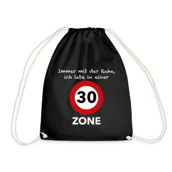 30 Zone - Gift for 30th birthday - Drawstring Bag - black - Front