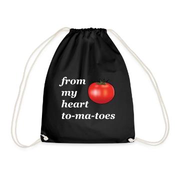 from my heart to ma toes pun - Drawstring Bag - black - Front