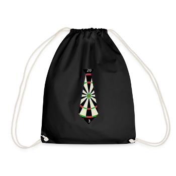 Darts Necktie - Dartboard, Dartboard, Gift - Drawstring Bag - black - Front