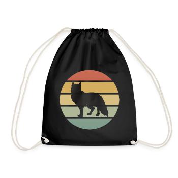 Renard renard cadeau cadeau faune forêt rétro - Sac de sport léger - noir - Devant
