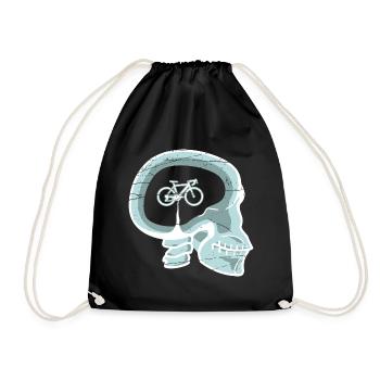 Fahrrad im Kopf Geschenk Röntgen bike Radsport - Turnbeutel - Schwarz - Vorne