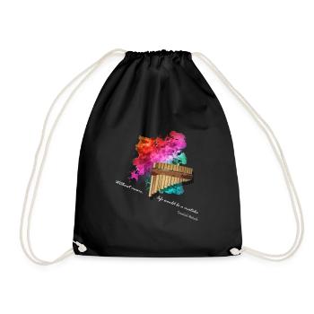pan flute - Drawstring Bag - black - Front