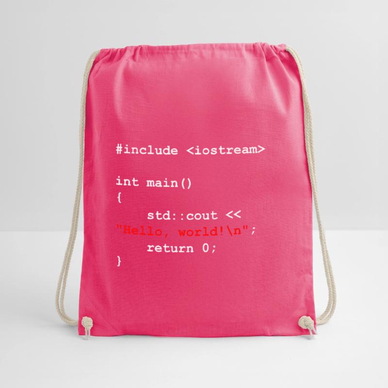 Hello World C ++ Developer Program Gift Drawstring Bag