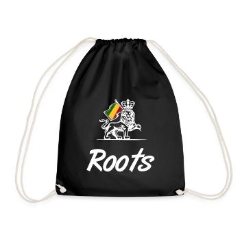 Roots Reggae Lion Rasta - Turnbeutel - Schwarz - Vorne