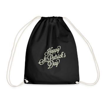 St. Patricks Day Green Irish Irland Lucky Happy - Turnbeutel - Schwarz - Vorne