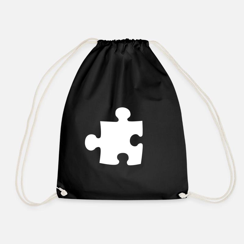 Puzzelteil Partner Paar Pärchen Liebespaar - Turnbeutel - Schwarz