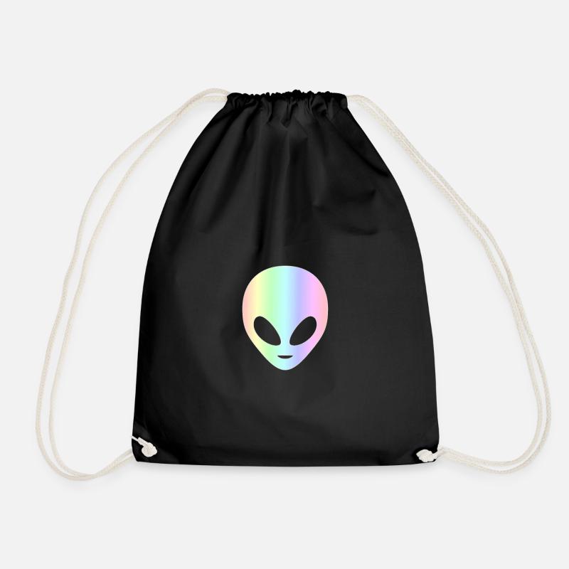 Alien | Weltraum Zeichen Ausserirdisch Geschenk - Turnbeutel - Schwarz