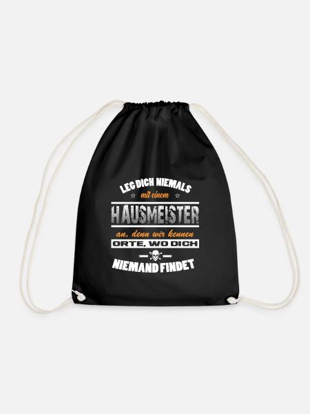Never mess with a janitor! - Drawstring Bag - black