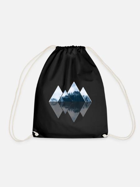 natur berge geometry dreieck mathematik - Turnbeutel - Schwarz