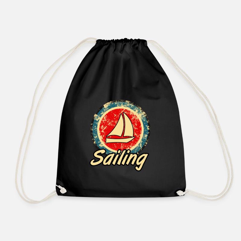segeln retro - Turnbeutel - Schwarz