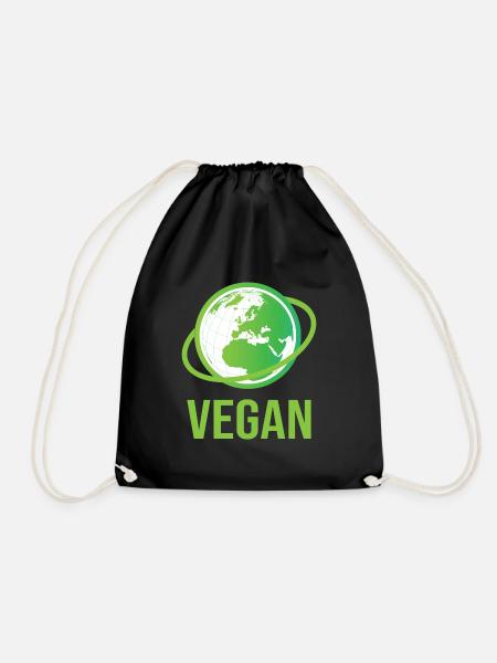 Vegan - Turnbeutel - Schwarz