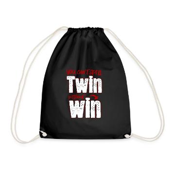 Vater zwilling twin win - Turnbeutel - Schwarz - Vorne