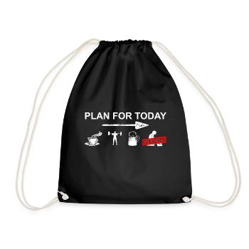 Plan for today Bodyubilding - Gewichte, Fitness - Turnbeutel - Schwarz - Vorne