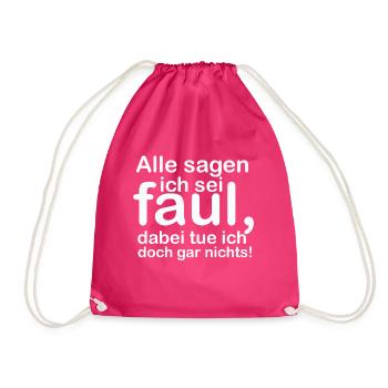 Hey, you lazy sow! - Drawstring Bag - fuchsia - Front