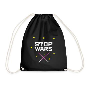 Stop Wars Gift Idea - Drawstring Bag - black - Front