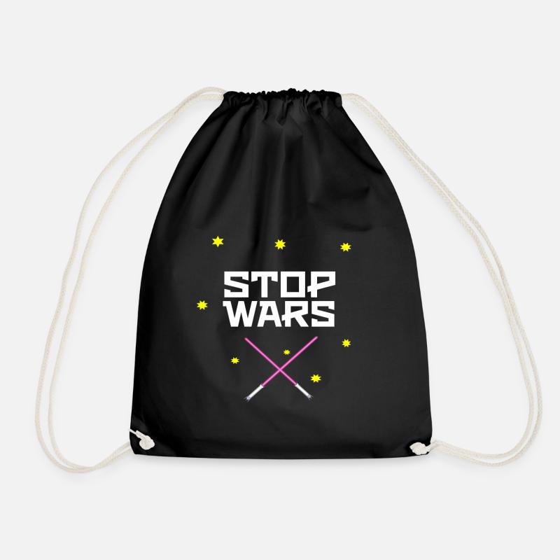 Stop Wars Gift Idea - Drawstring Bag - black
