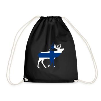 finnland Elch - Turnbeutel - Schwarz - Vorne