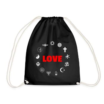 Love Religionen Weltreligionen Symbole Jaismus Tao - Turnbeutel - Schwarz - Vorne