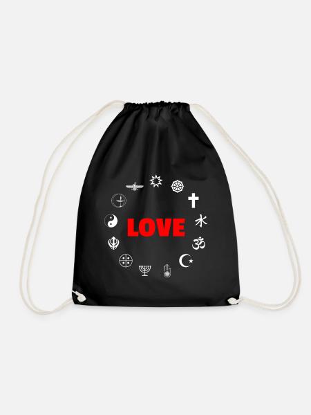 Love Religionen Weltreligionen Symbole Jaismus Tao - Turnbeutel - Schwarz