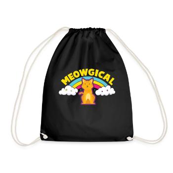 MEOWGICAL - A language of its own. - Drawstring Bag - black - Front